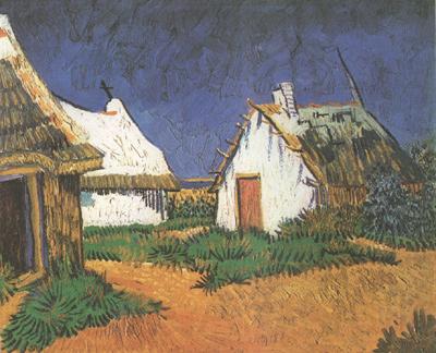 Vincent Van Gogh Three White Cottages in Saintes-Maries (nn04) Spain oil painting art